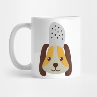 cute doggo with croc on the head Mug